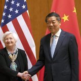 Janet Yellen a joué l'apaisement, appelant notamment Pékin et Washington à joindre leurs efforts sur des défis mondiaux comme le réchauffement ou l'endettement.